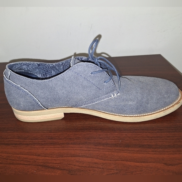 A pair of Margaritaville men\'s blue suede loafers in a size 11. Office, business main image 7